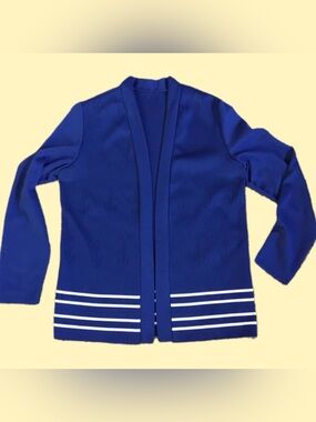 Vintage 60’s Blue Nautical Open-Front Sweater FAB!